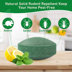 ROTIAH peppermint oil deterrent emits mint scent to repel rodents.