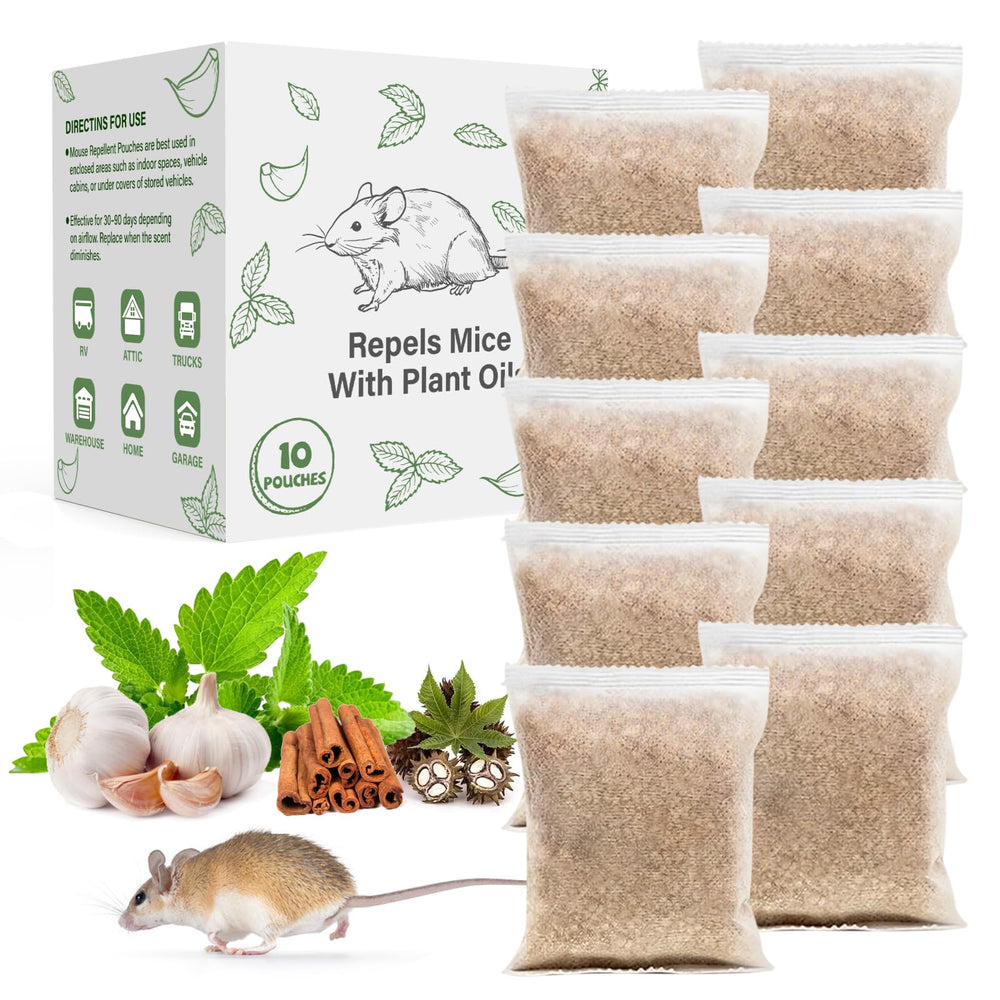 ROTIAH pest repellent pouches packaging deters rodents safely