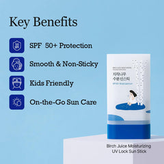 Round Lab Birch Juice Sun Stick in a compact, travel-friendly format