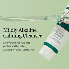 ROUND LAB Pine Calming Cica Cleanser foaming action shows rich gentle lather