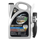 Roundup Dual Action 365 bottle ready for outdoor weed control.