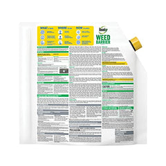Roundup Weed Barrier Granules on garden bed demonstrates barrier around plants.