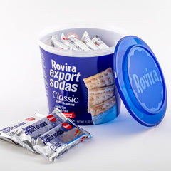 Rovira Export Soda Crackers serving-plate setup for dips and cheese