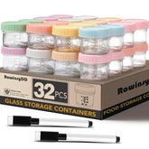 RowinsyDD 4oz glass jar with lid, clear view of contents.