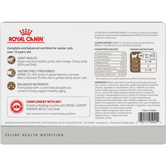Royal Canin aging 12plus thin slices in gravy can side view for easy feeding.