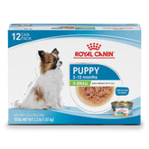 Royal Canin X-Small Puppy thin slices in gravy can for tiny breed nutrition.