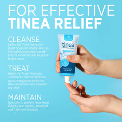 Roycederm tea tree oil ingredient drops highlight antifungal care.