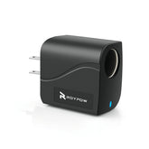 RoyPow AC-DC converter front view, compact design ideal for on-the-go charging.
