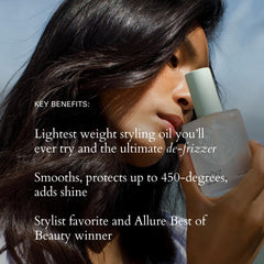 RŌZ Santa Lucia Styling Oil frizz control for tame, moisturized hair.