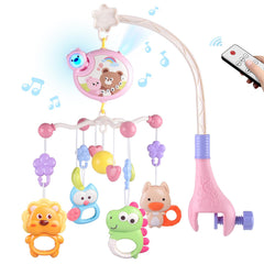 RSEPD crib mobile with music and lights creates a soothing visual and auditory environment.