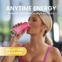 AminoLean Berry Elixir glass emphasizes crisp carbonation and refreshing taste.