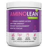 RSP Nutrition AminoLean tub front with branding and vegan pre workout energy.