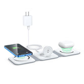 RTOPS 3-in-1 wireless charger front view for convenient multi-device charging at desk.