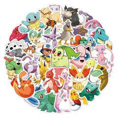 RUBANG 50pc monster stickers closeup shows vibrant colors and crisp details