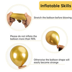 Rubfac 129pc metallic gold balloons 10inch versatile for centerpieces and backdrops.
