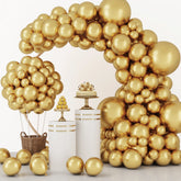 Rubfac 129pc metallic gold balloons 18inch for elegant arches and celebrations.