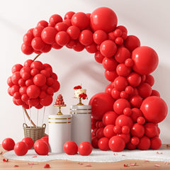 Rubfac 129-piece red balloons 18-inch for dramatic garland and arch decor