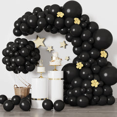 Rubfac black 18 inch balloons four-pack for standout arch decoration