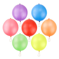 Rubfac punch balloon with rubber band handle for easy grip during play.