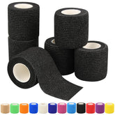 RubyQ 2in black self-adhesive bandage wrap in a six-roll pack for on-the-go use.