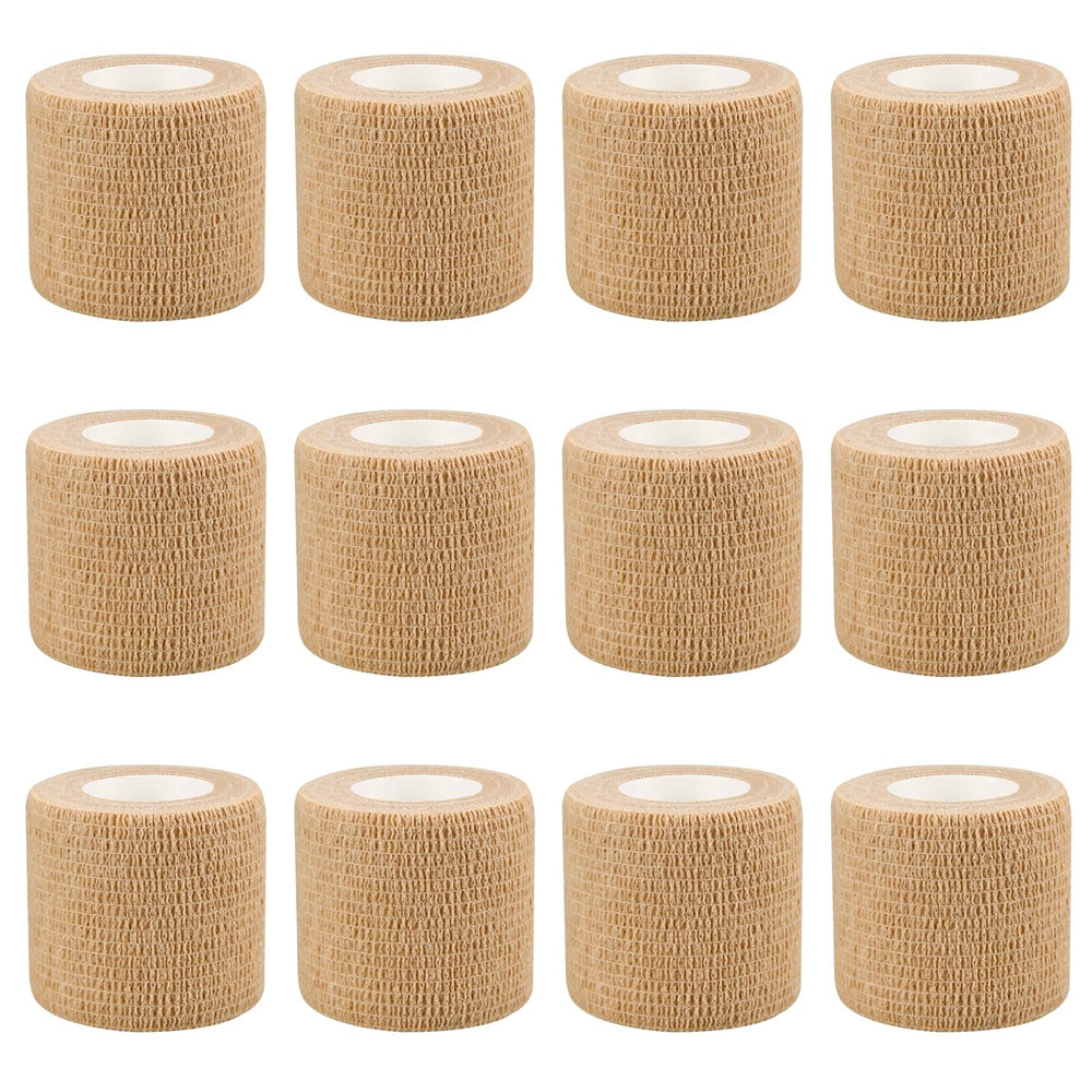 RubyQ 2-inch skin-color bandage wrap close-up, flexible five-yard roll for on-the-go care.