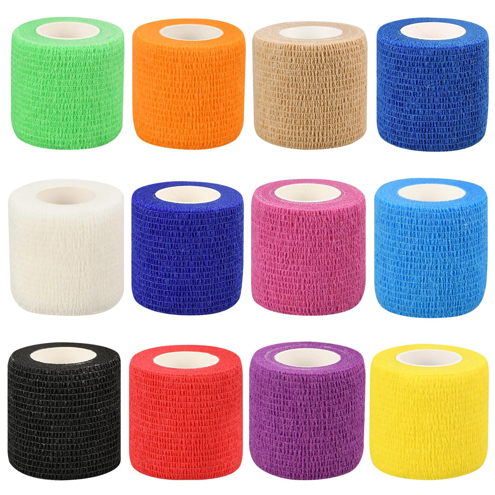 Ruby.Q self-adhesive bandage wrap in 12 colors for versatile sports and daily use.