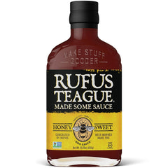 Rufus Teague Honey Sweet BBQ Sauce bottle front highlights bold, versatile flavor for any grill moment