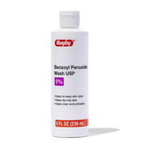Rugby Benzoyl Peroxide Wash 5% bottle front for daily acne-clearing routine.