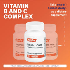Rugby Nephro-Vite tablets close-up highlights convenient once-daily dosing.