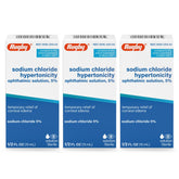 Rugby Laboratories sodium chloride eye drops bottle with 5% hypertonic formula for temporary corneal relief.
