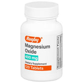 Rugby Magnesium Oxide 400 mg tablets bottle for daily adult supplementation