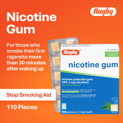 Rugby Polacrilex mint gum pack back label detailing plan