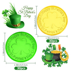 Rugwioyu gold and green shamrock coins for party games.