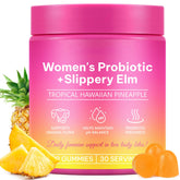 Rulviou probiotic gummies bottle showing pineapple flavor for daily feminine balance