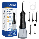 Rumfflye Water Flosser front view showing compact cordless design for travel