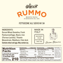 Rummo Fettuccine N.94 raw strands reveal golden durum wheat texture.