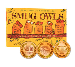 Runaway Parade Smug Owls Card Game box on table ready for family game night