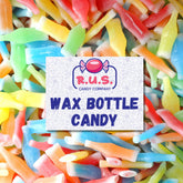 R.U.S. Candy old-fashioned wax bottle lemon flavor close-up for party favors