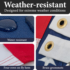 Rushmore Rose USA heavy-duty polyester texture emphasizing durability