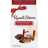 Russell Stover Milk Chocolate Pecan Delight bag front, ideal for gifting