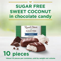 Chocolate-coated coconut center from Russell Stover sugar-free line