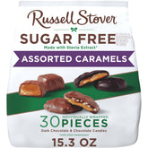 RUSSELL STOVER sugar-free dark chocolate caramels for on-the-go indulgence