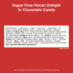 Russell Stover Sugar Free Pecan Delights caramel centers with chocolate coating, smooth and satisfying