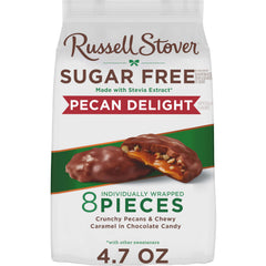 Russell Stover Sugar Free Pecan Delights chocolate candy pack for on-the-go indulgence
