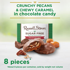 Russell Stover Sugar Free Pecan Delights individually wrapped portions for sharing or lunchboxes