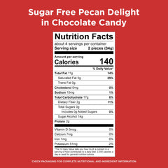 Russell Stover Sugar Free Pecan Delights pecan and caramel bite for a tasty snack