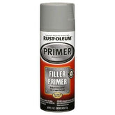 Rust-Oleum 249279 gray spray can showing rust protection and smooth filler primer base