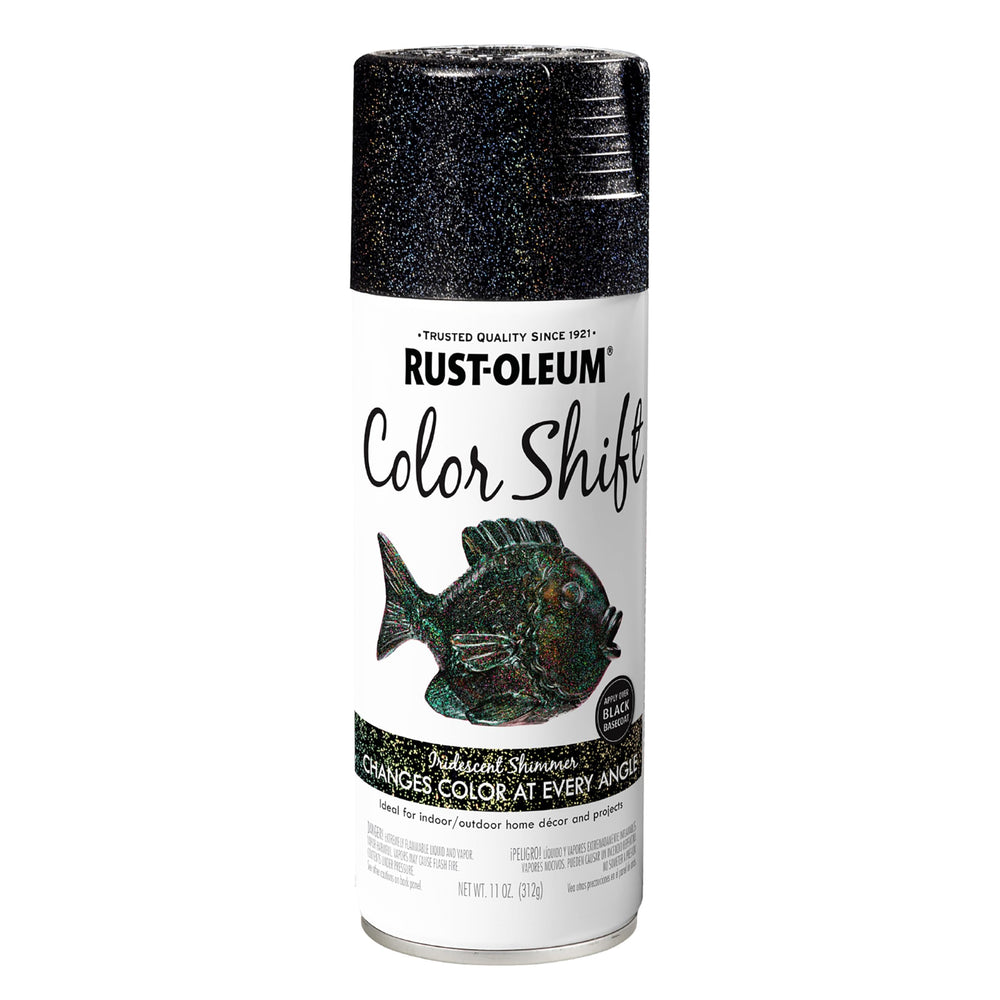 Rust-Oleum Color Shift spray can with iridescent finish for versatile projects.