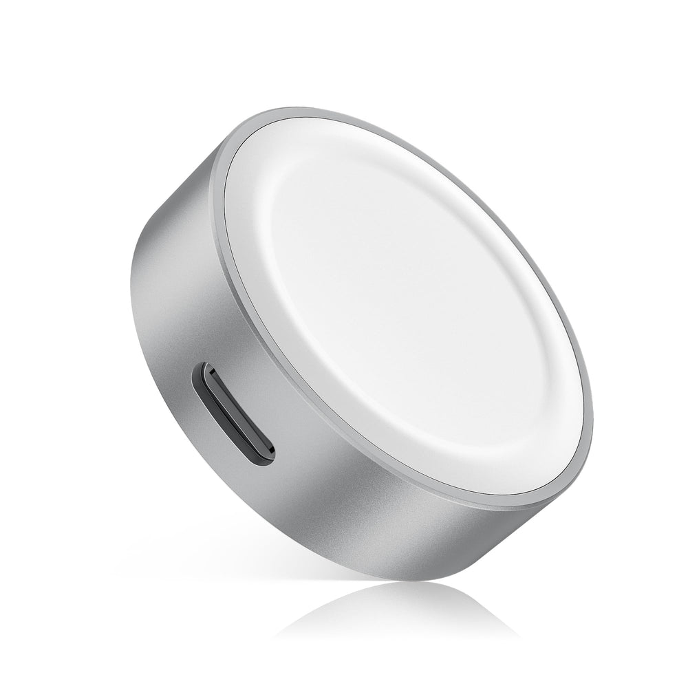 RUXELY magnetic charger adapter securely clips Apple Watch for safe on-the-go charging.