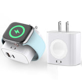 Rvelon Apple Watch charger front view with magnetic alignment